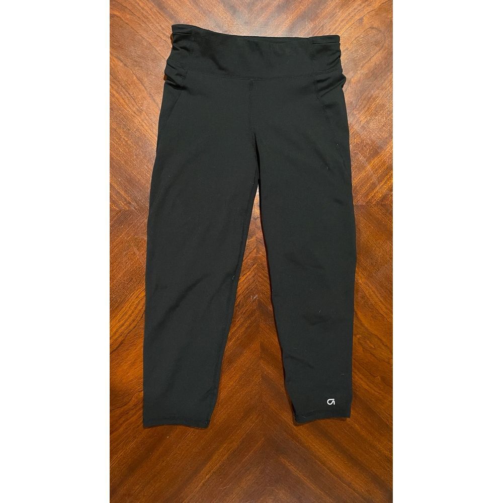 GapFit Kids Black Cropped Leggings‎ G-Dry Athletic Pants Zipper Pocket XL